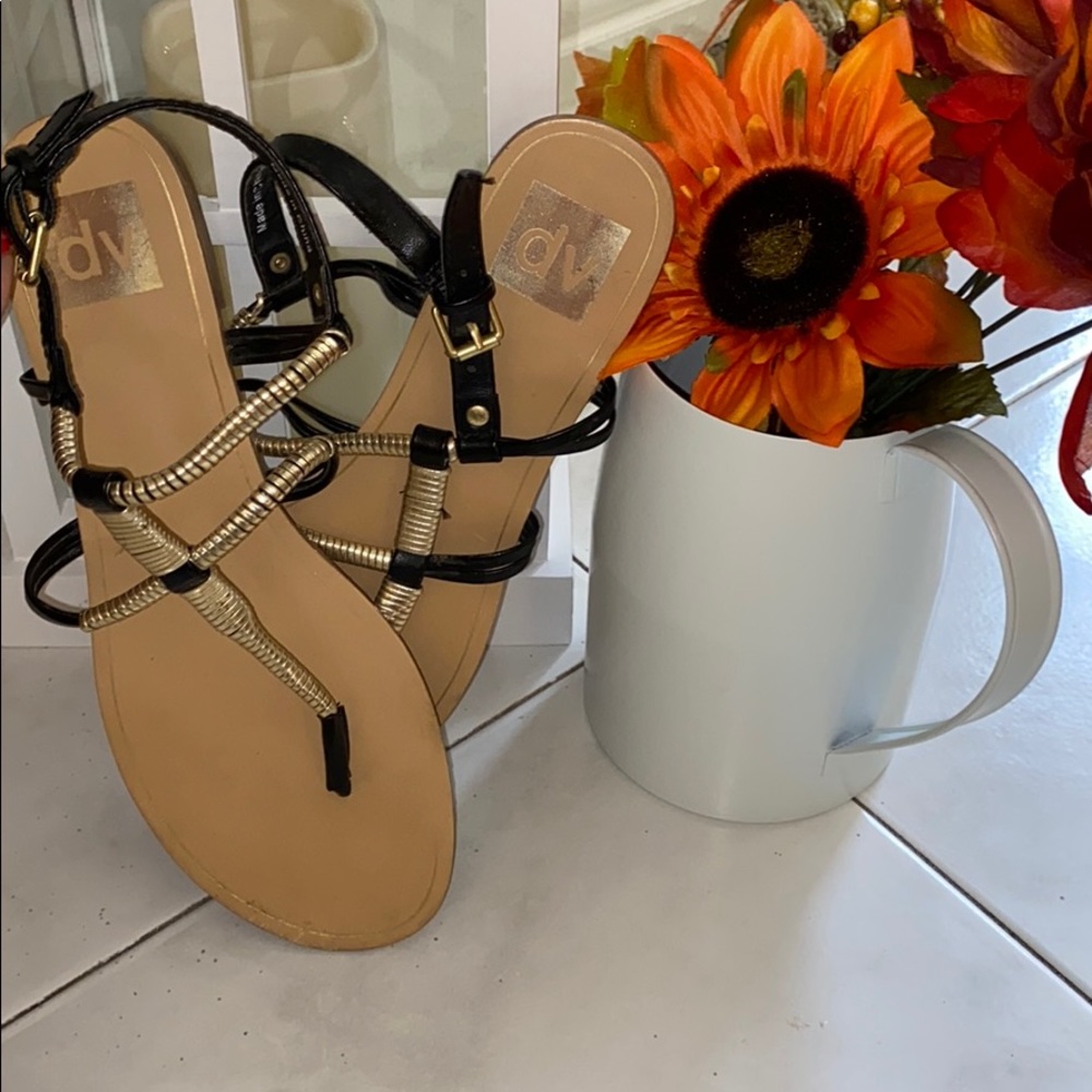 Black and Gold sandals